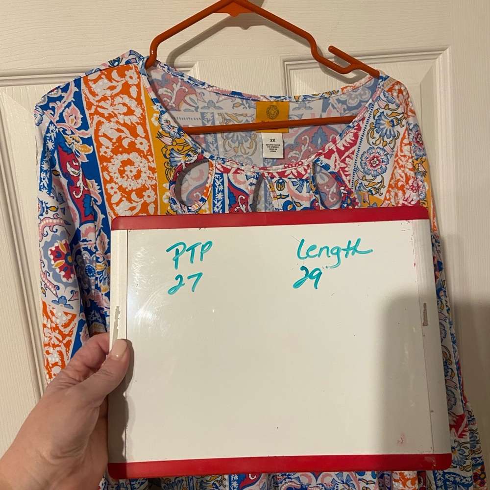Ruby Rd. Multicolor Patchwork Blouse - Picture 2 of 6